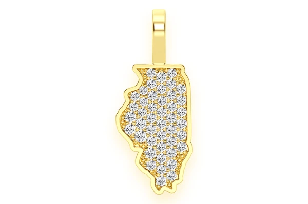 0.25CTW Illinois State Diamond Pendant  customdiamjewel   