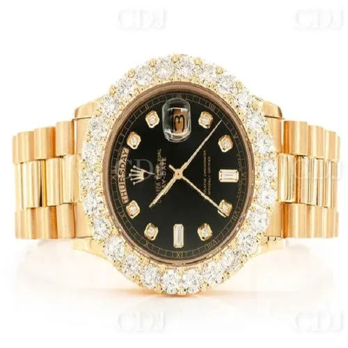 Round Dial Stainless Steel Men's Rolex Diamond Watch(7.25CTW )  customdiamjewel   