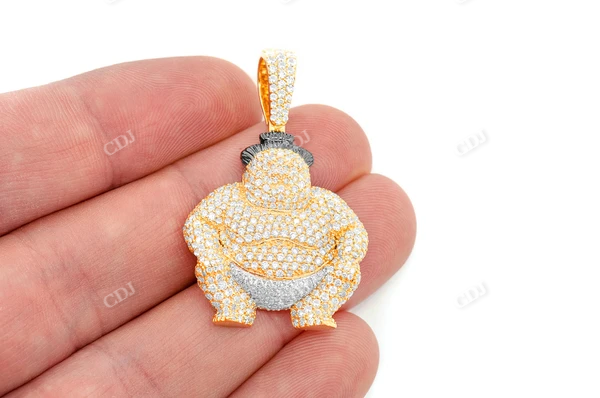 3.75CTW Sumo Wrestler Diamond Pendant  customdiamjewel   