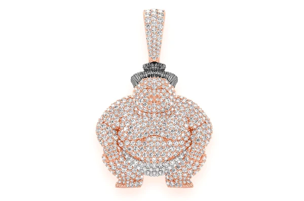 3.75CTW Sumo Wrestler Diamond Pendant  customdiamjewel   