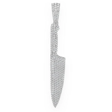 2.25CTW Diamond Chef Knife Pendant  customdiamjewel   