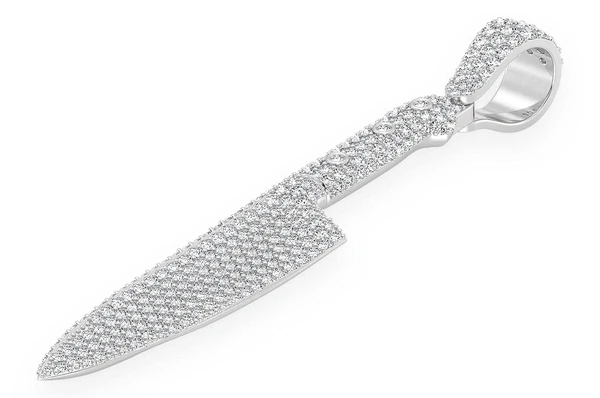 2.25CTW Diamond Chef Knife Pendant  customdiamjewel   