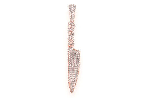 2.25CTW Diamond Chef Knife Pendant  customdiamjewel   