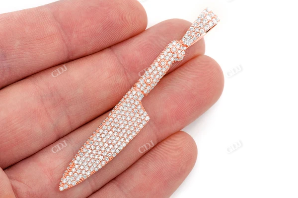 2.25CTW Diamond Chef Knife Pendant  customdiamjewel   