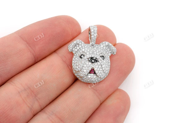 1.66CTW Cluster Diamond Bulldog Pendant  customdiamjewel   