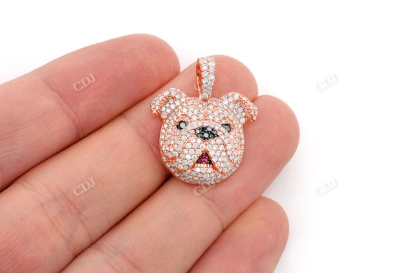 1.66CTW Cluster Diamond Bulldog Pendant  customdiamjewel   