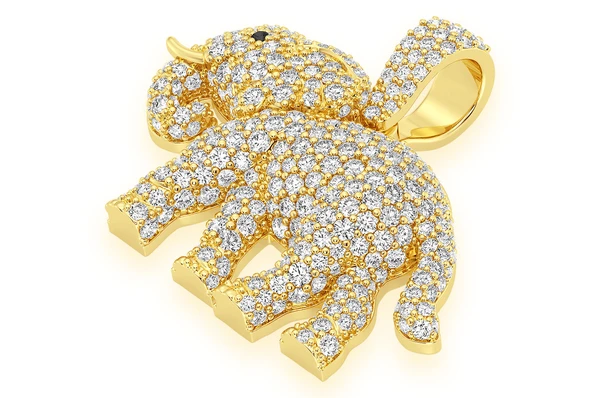 1.55CTW Diamond Elephant Pendant  customdiamjewel   