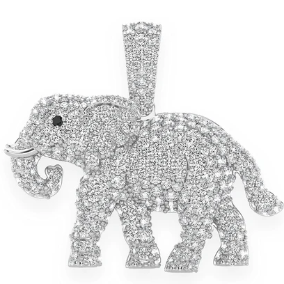 1.55CTW Diamond Elephant Pendant  customdiamjewel   