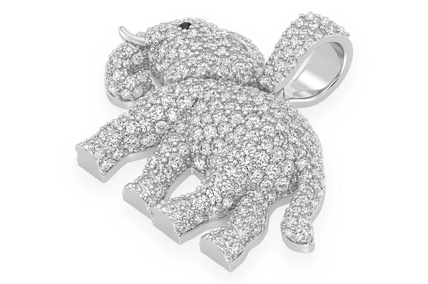 1.55CTW Diamond Elephant Pendant  customdiamjewel   