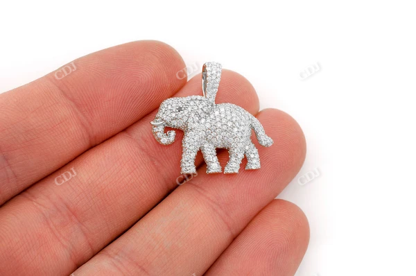 1.55CTW Diamond Elephant Pendant  customdiamjewel   