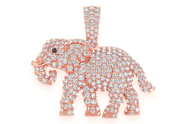 1.55CTW Diamond Elephant Pendant  customdiamjewel   