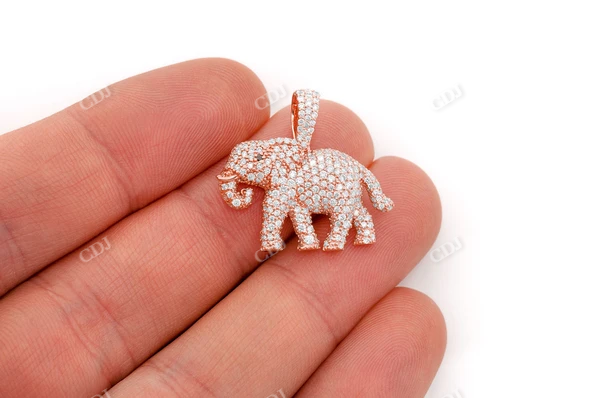 1.55CTW Diamond Elephant Pendant  customdiamjewel   