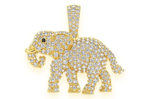 1.55CTW Diamond Elephant Pendant  customdiamjewel   