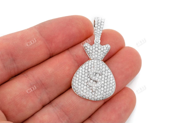 3.33CTW Diamond Money Bag Pendant  customdiamjewel   