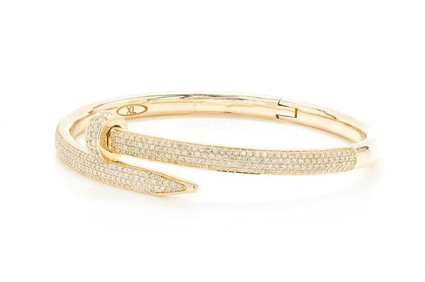 High Quality Diamond Nail Bangle Bracelet  customdiamjewel   