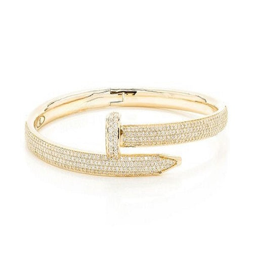 High Quality Diamond Nail Bangle Bracelet  customdiamjewel   