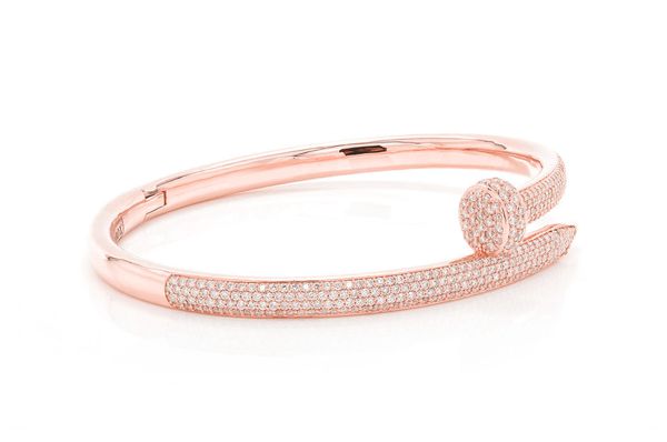 High Quality Diamond Nail Bangle Bracelet  customdiamjewel   