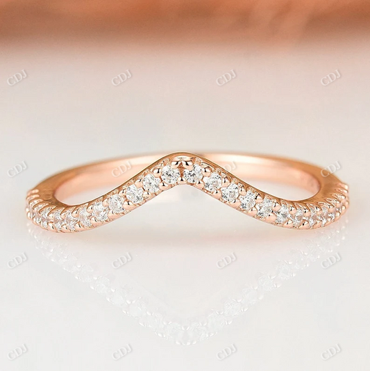 Minimalist Lab Grown Diamond Nesting Wedding Band  customdiamjewel 10KT Rose Gold VVS-EF