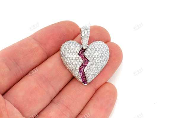 4.00CTW Broken Heart Pendant  customdiamjewel   