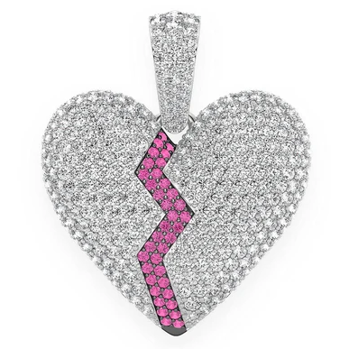 4.00CTW Broken Heart Pendant  customdiamjewel   