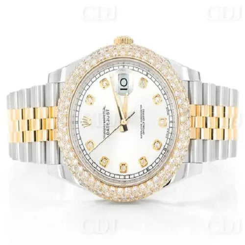 Sparkle Yellow White Stunning Rolex Moissanite Watch (4.25CTW) customdiamjewel