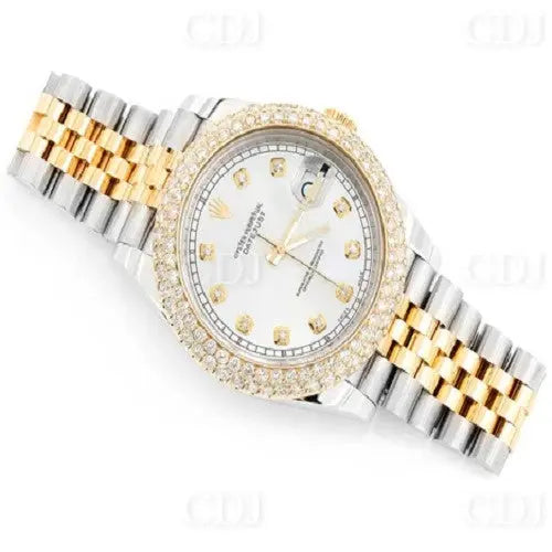 Sparkle Yellow White Stunning Rolex Moissanite Watch (4.25CTW) customdiamjewel