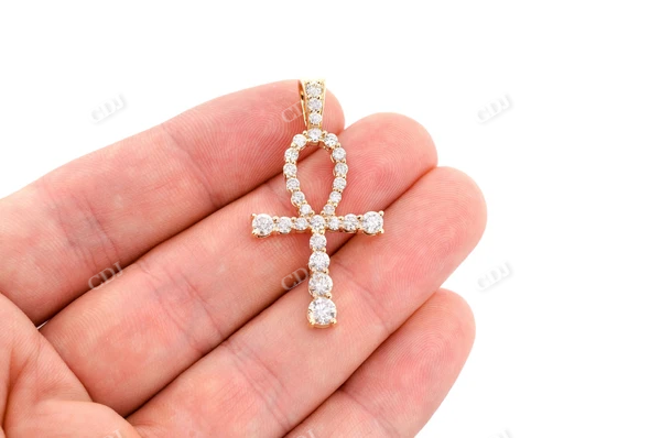 2.25CTW Graduated Ankh Pendant  customdiamjewel   