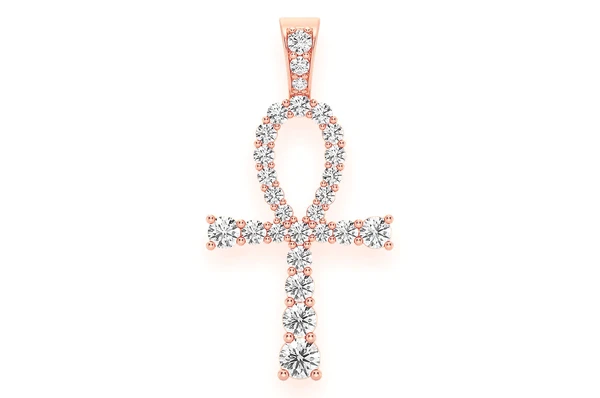 2.25CTW Graduated Ankh Pendant  customdiamjewel   