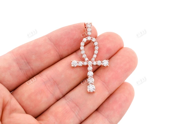 2.25CTW Graduated Ankh Pendant  customdiamjewel   