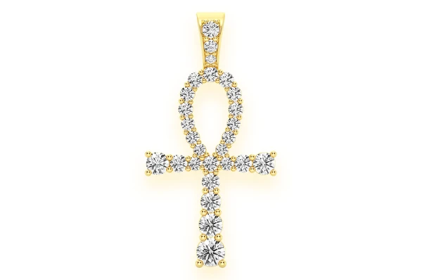 2.25CTW Graduated Ankh Pendant  customdiamjewel   