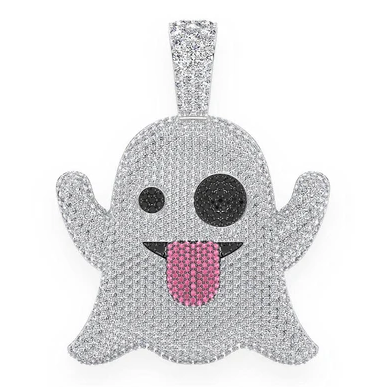 8.35CTW Hip Hop Ghost Emoji Pendant  customdiamjewel   