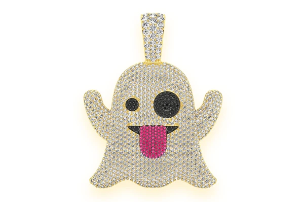 8.35CTW Hip Hop Ghost Emoji Pendant  customdiamjewel   