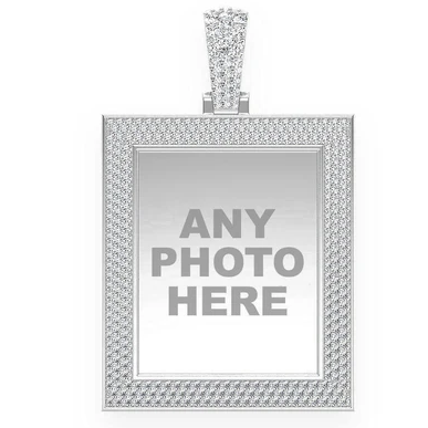 3.30CTW Diamond Rectangle Picture Frame Pendant  customdiamjewel   