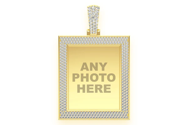 3.30CTW Diamond Rectangle Picture Frame Pendant  customdiamjewel   