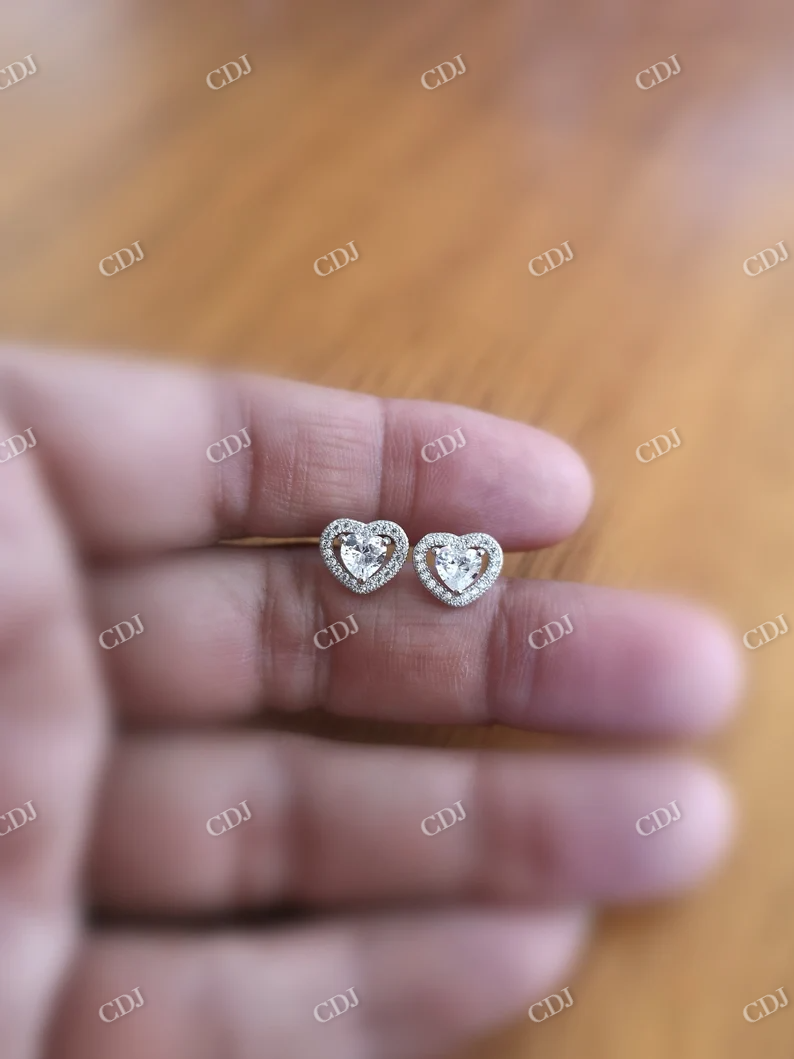 0.2CT Moissanite Heart Shape Earrings  customdiamjewel   