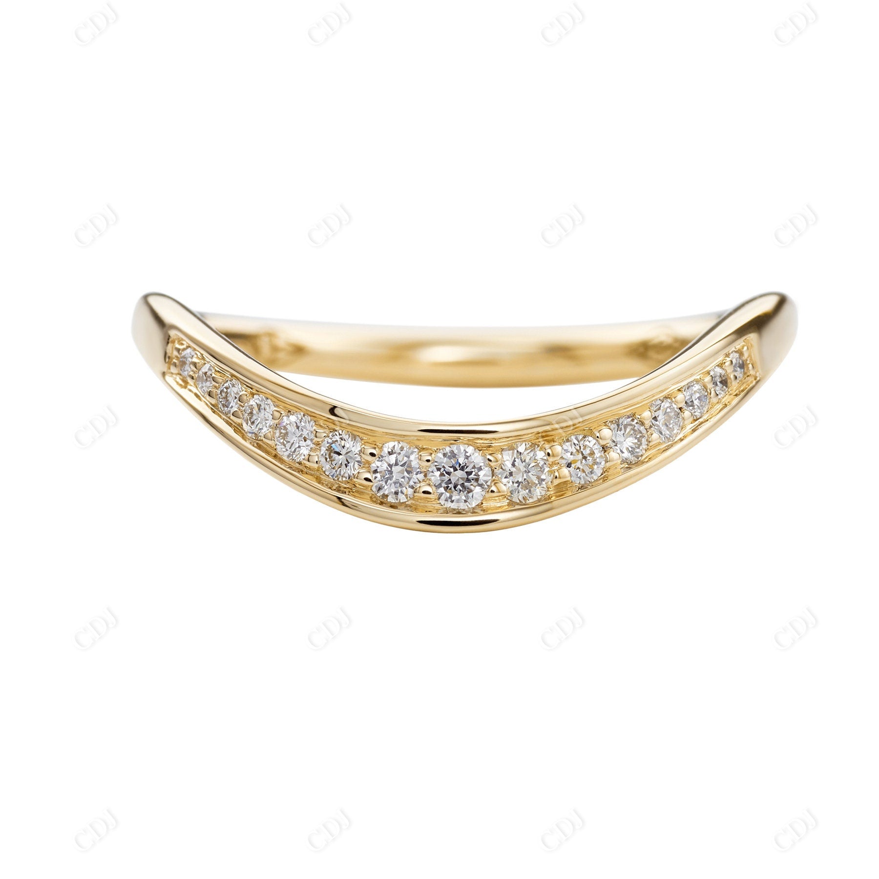 Curved Brilliant Lab Grown Diamond Wedding Band  customdiamjewel   