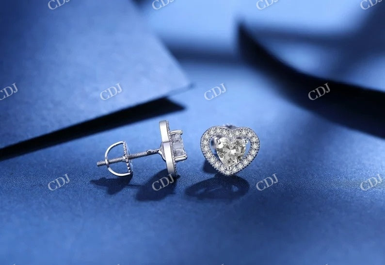 0.2CT Moissanite Heart Shape Earrings  customdiamjewel   