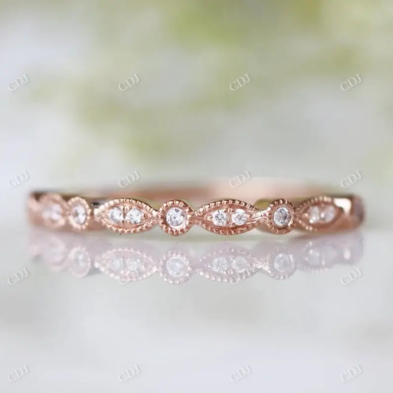 Vintage Style Inspired Lab Grown Diamond Wedding Band  customdiamjewel 10KT Rose Gold VVS-EF