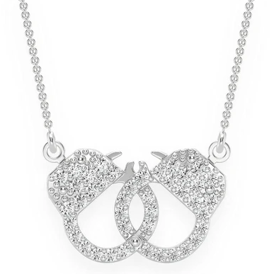 0.15CTW Handcuffs Diamond Pendant  customdiamjewel   