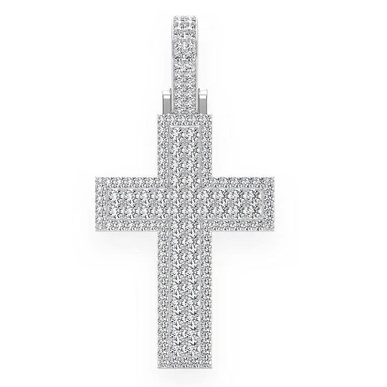 4.66CTW Large Layered Cross Pendant  customdiamjewel   