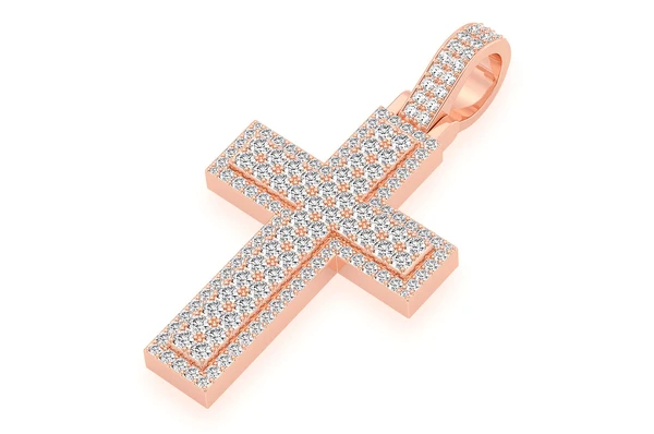 4.66CTW Large Layered Cross Pendant  customdiamjewel   