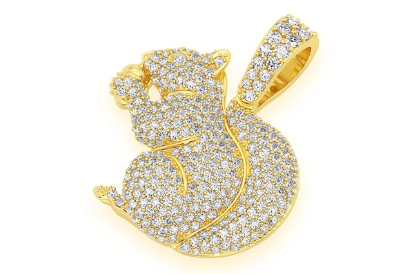 1.25CTW Diamond Squirrel Pendant  customdiamjewel   