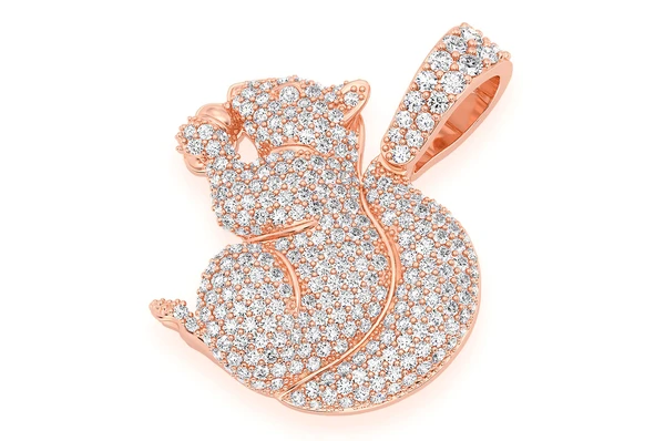 1.25CTW Diamond Squirrel Pendant  customdiamjewel   