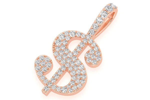 0.25CTW Diamond US Dollar Sign Pendant  customdiamjewel   