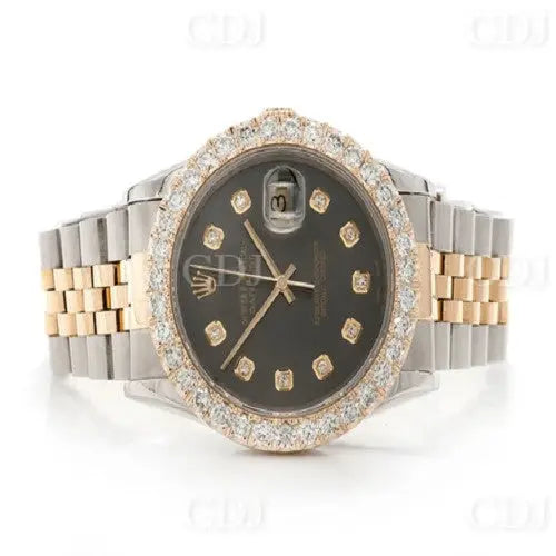 Two Tone Luxury Mechanical Rolex Diamond Watch (3.50CTW)  customdiamjewel   