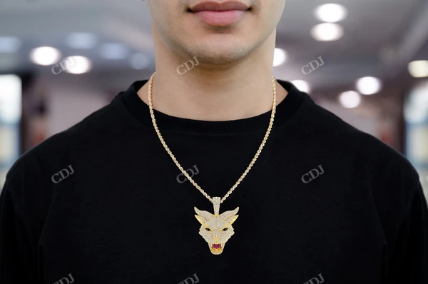 4.70CTW Evil Cat Hip Hop Pendant  customdiamjewel   