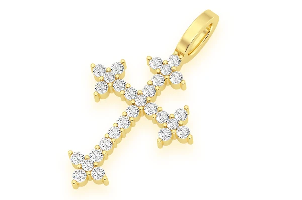 0.45CTW Three Point Cross Diamond Pendant  customdiamjewel   