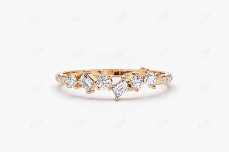 0.32CTW Alternating Baguette Lab Grown Diamond Wedding Band  customdiamjewel 10KT Rose Gold VVS-EF