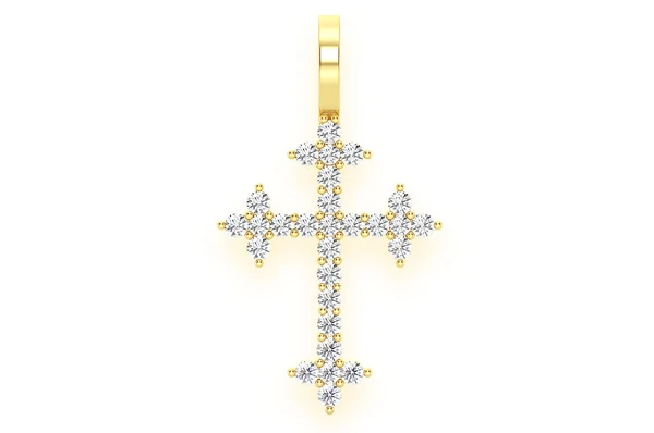 0.45CTW Three Point Cross Diamond Pendant  customdiamjewel   