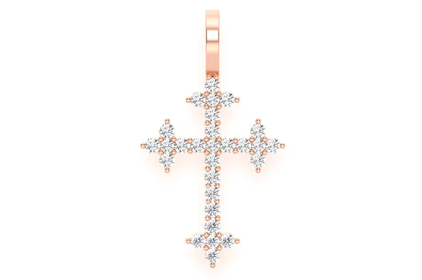 0.45CTW Three Point Cross Diamond Pendant  customdiamjewel   